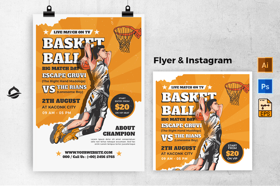 League Of Basketball Flyer & Instagram Post