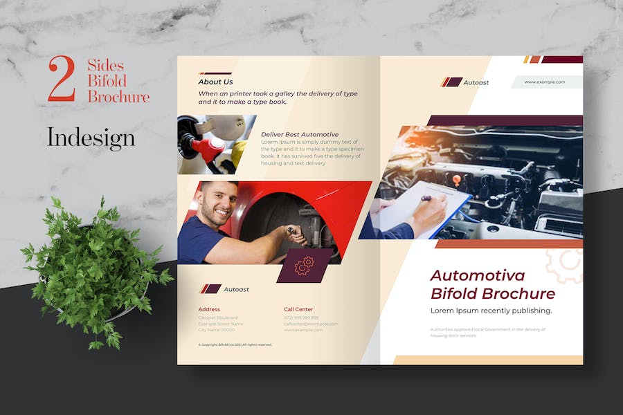 Clean Automotive Bifold Brochure