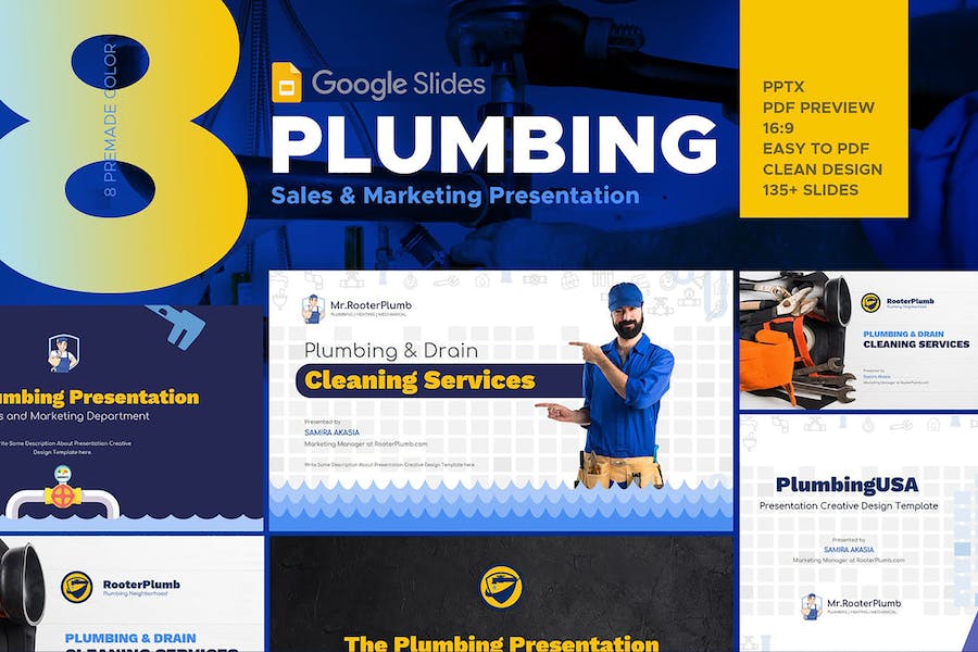 Plumbing Services Industry Google Slides Template