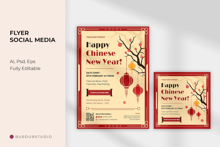 Flowerist Chinese New Year Flyer & Instagram Post