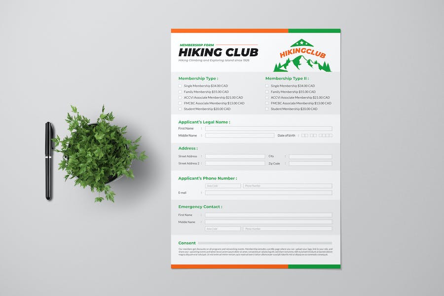 Hiking Club Form