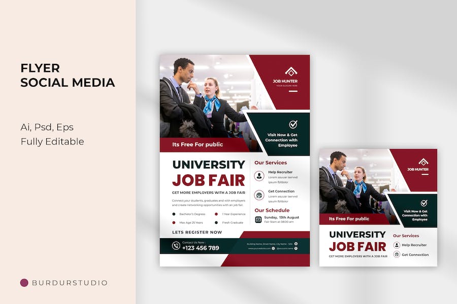 University Job Fair Flyer & Instagram Post