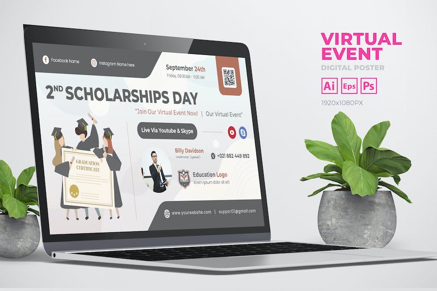 Scholarship Education Event Digital Poster Flyer