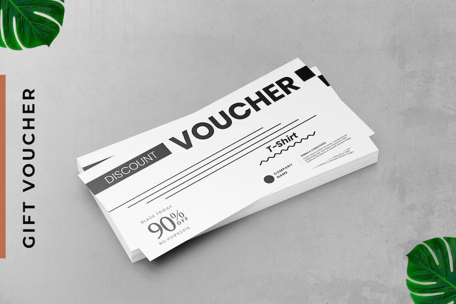 Monochrome Gift Voucher Card Promotion