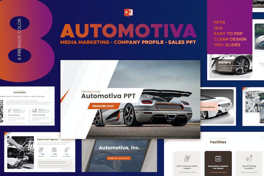 Automotiva – Automotive Media Marketing Powerpoint