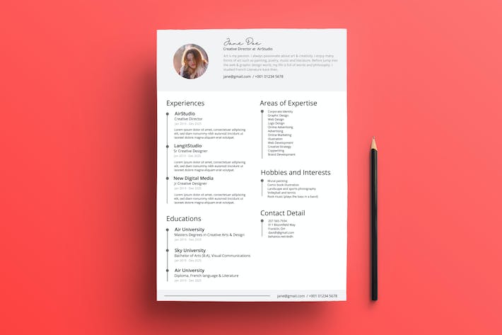 Professional Resume/CV Clean & Minimal Design