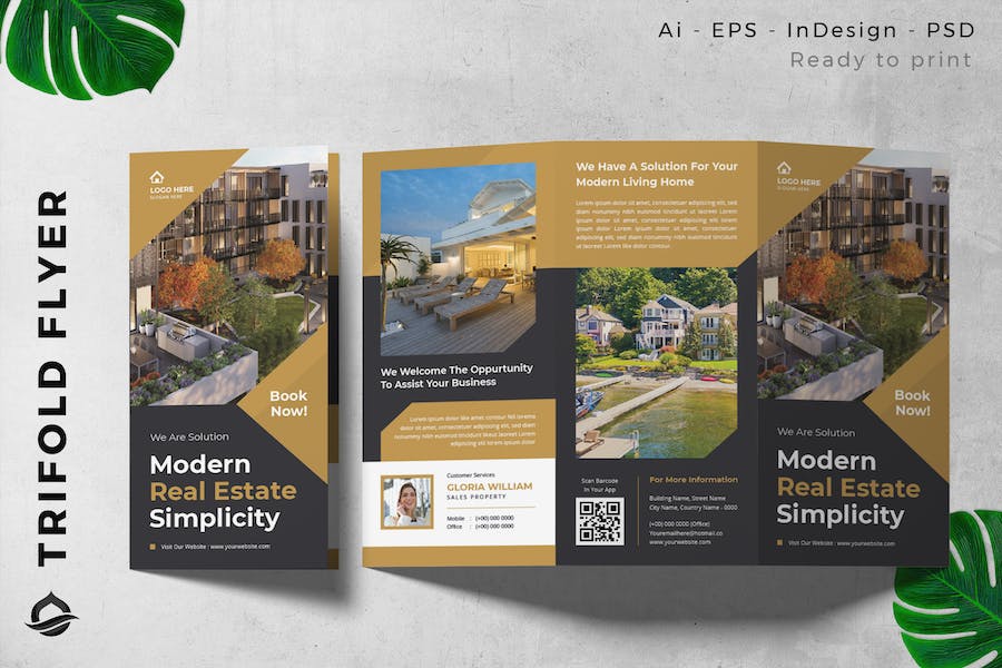 Real estate / Apartment Trifold Brochure Flyer