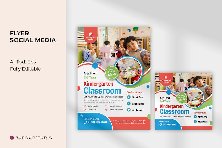 Kindergarten Class Flyer & Instagram Post