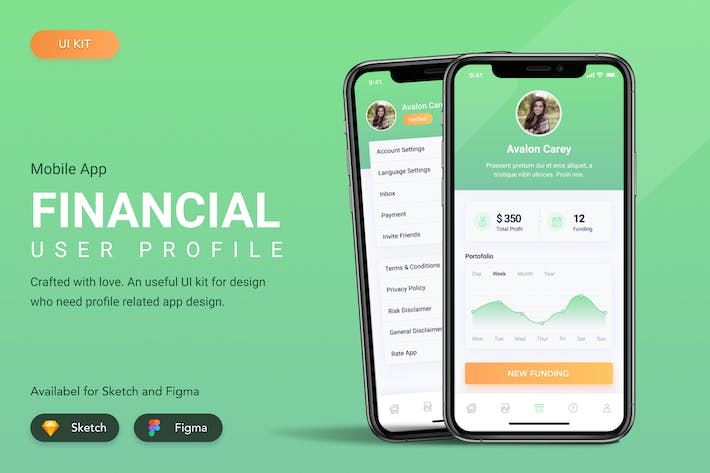 Financial User Profile UI KIT Template