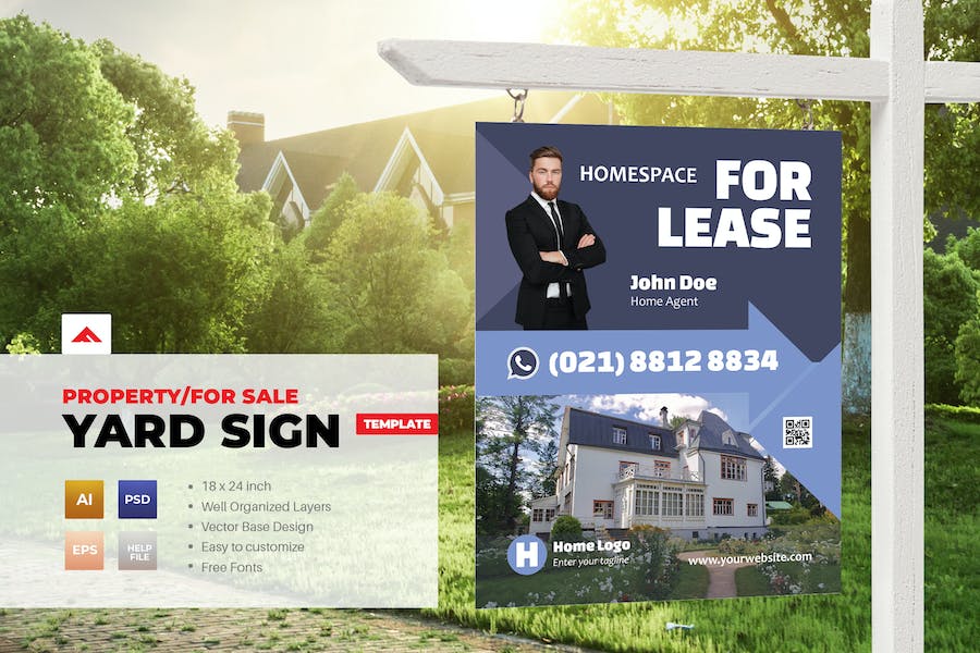 Property Sign Yard / For Sale Template
