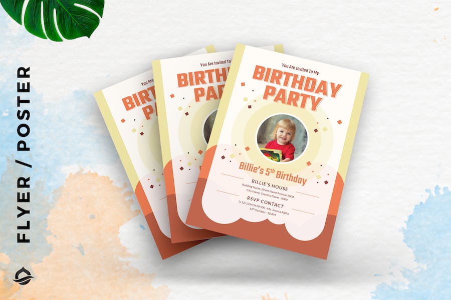 Birthday Card Invitation Template Flyer –  Poster
