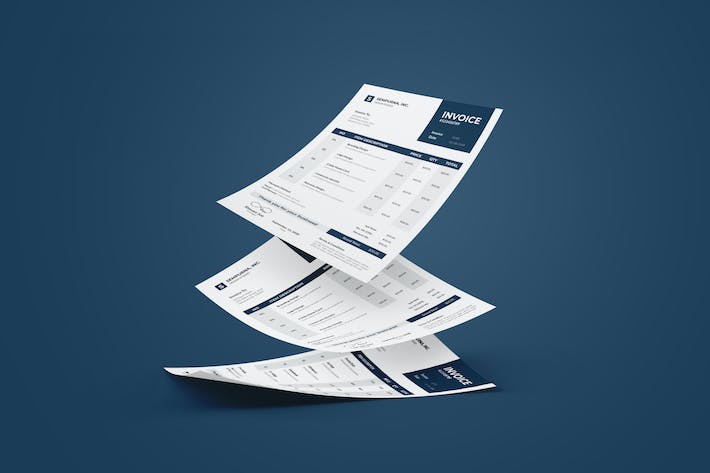 Clean Invoice  Design with Navy Blue Color