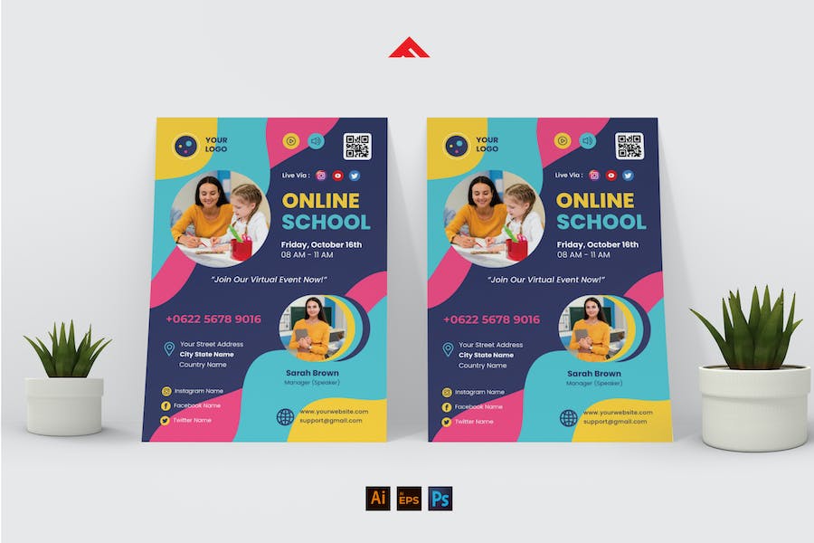 Elementary Online School Flyer