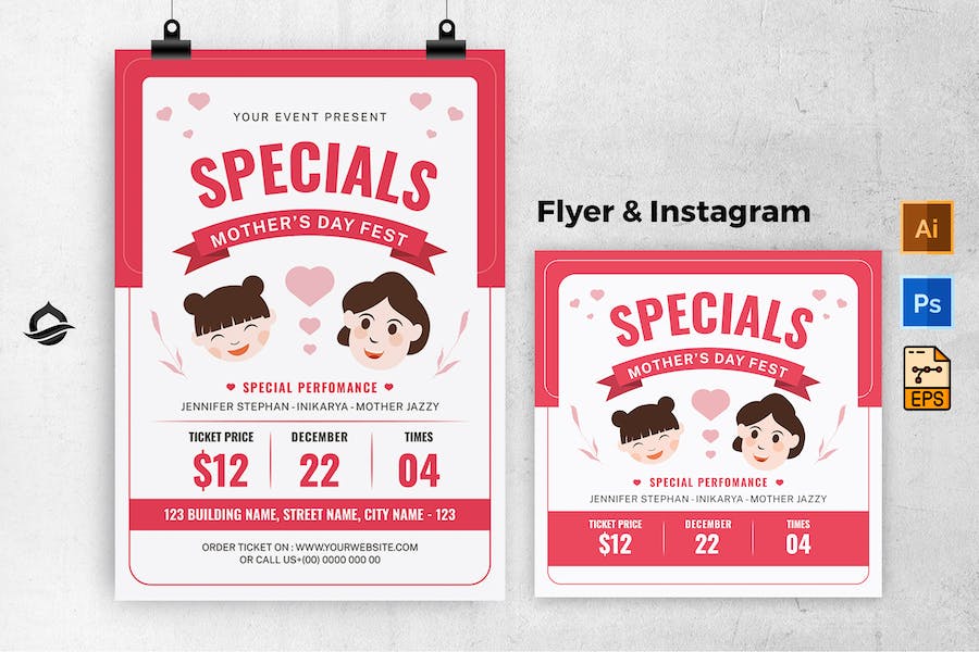 Special Mother Day Template Flyer & Instagram Post