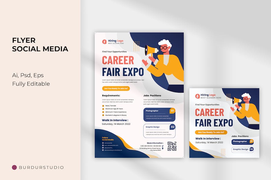 Career Fair Expo Flyer & Instagram Post