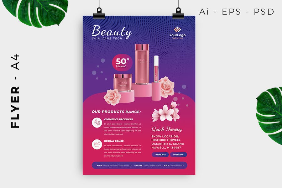 Cosmetics Product Flyer Design
