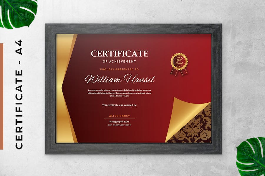 Dark Brown Certificate / Diploma Template