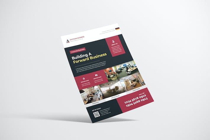 Property Flyer Design with Red Color