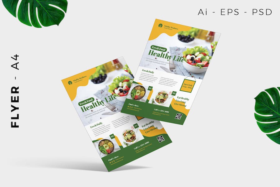Healthy Food flyer template promotion