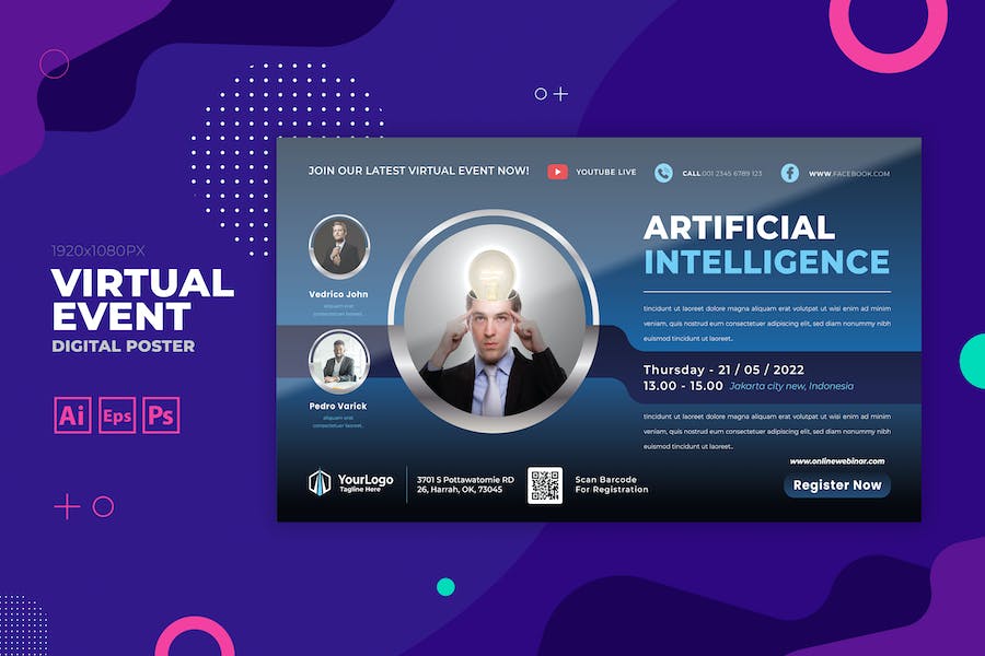 Technology Virtual Event Digital Poster Flyer