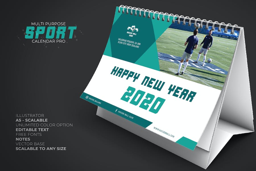 2020 Sport Calendar Desk Pro