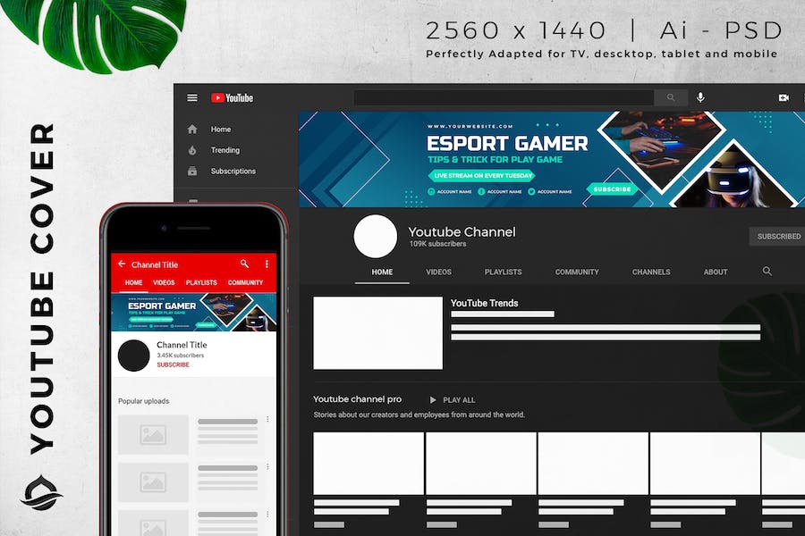 Esport Gamer Youtube Cover