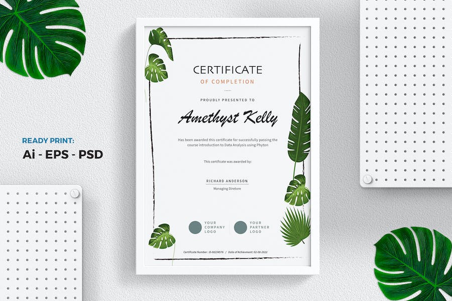 Nature Certificate / Diploma Template