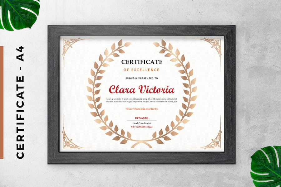 Gold Award Certificate / Diploma Template