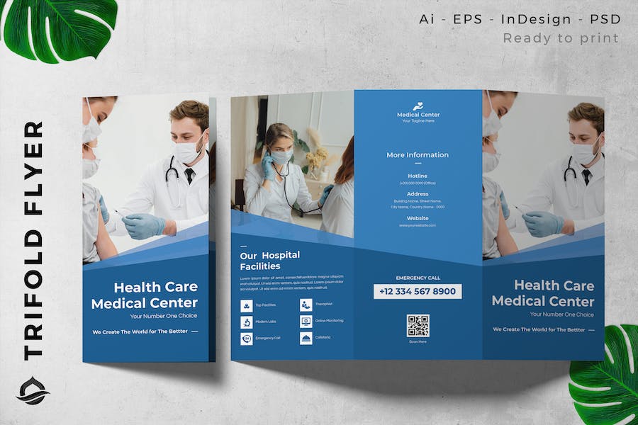 Medical Healt Care Trifold Brochure Flyer