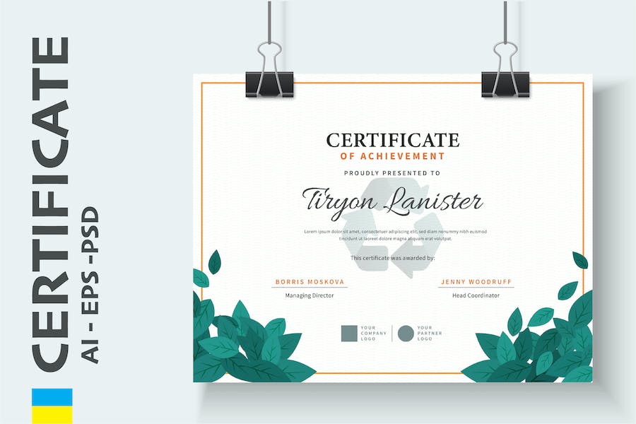 Professional Nature Certificate / Diploma Template