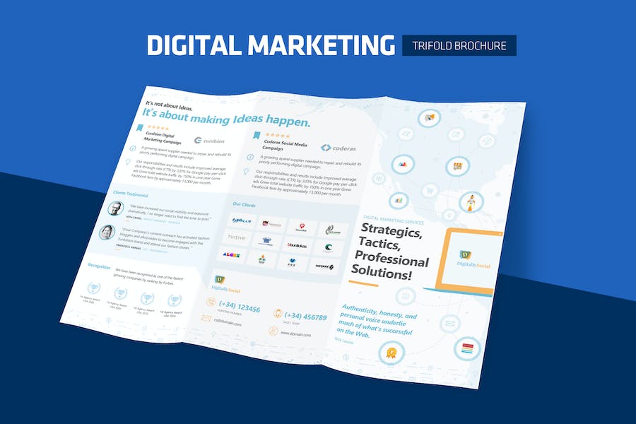 Clean Digital Marketing Trifold Brochure