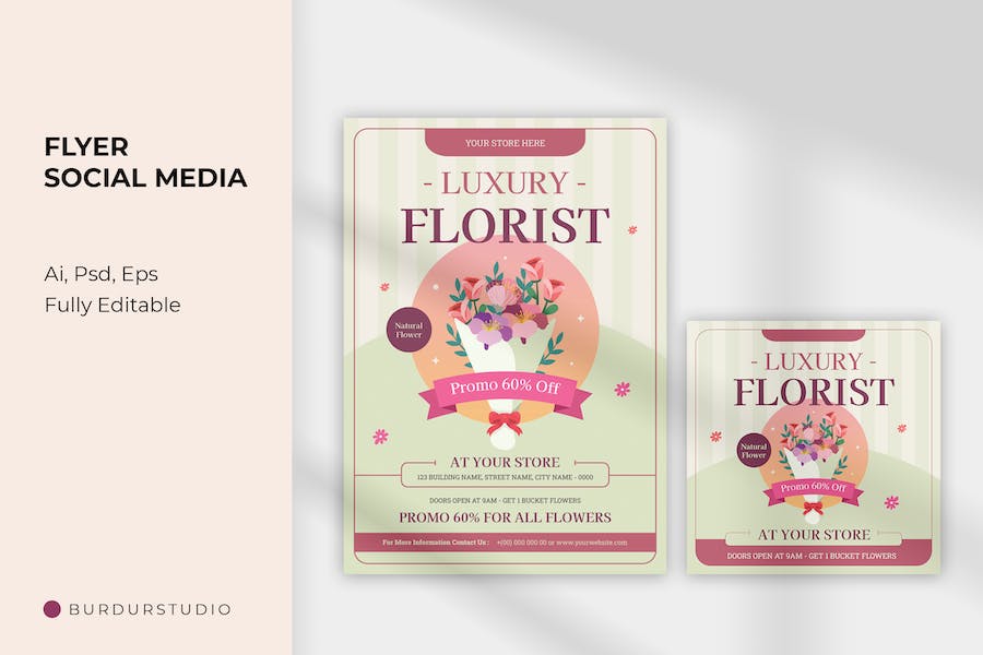 Luxury Florist Flyer & Instagram Post
