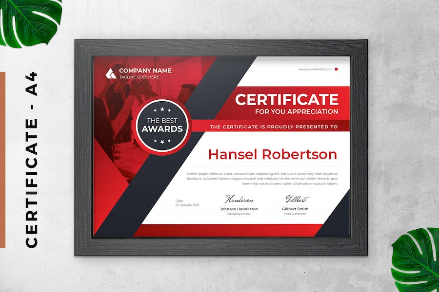Certificate Red and Grey