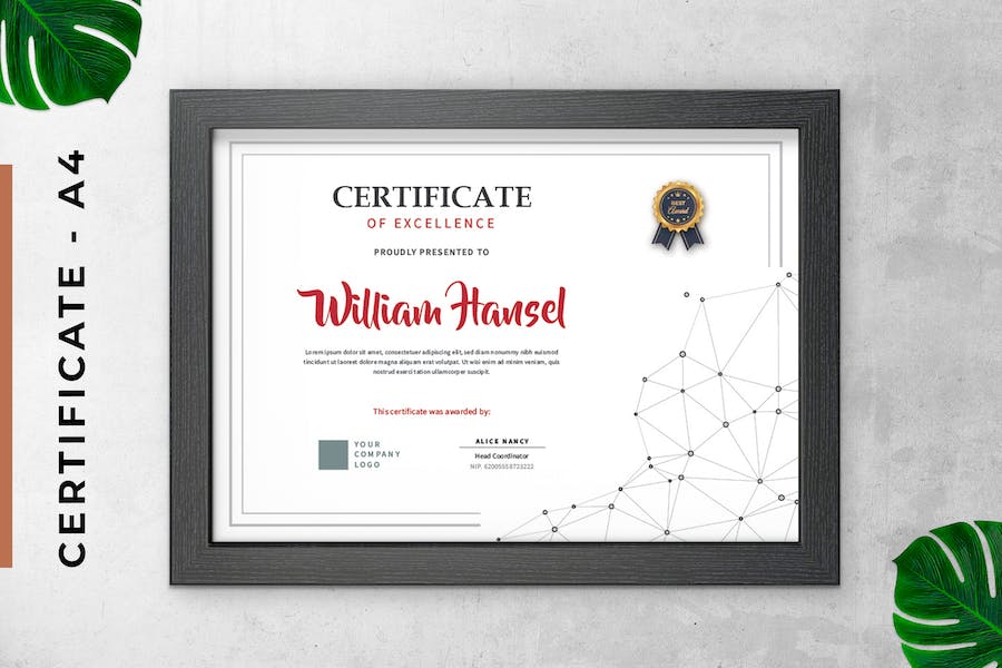 White Diamond Certificate / Diploma Template