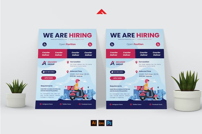 Courier Delivery Job Hiring Flyer Advertisement