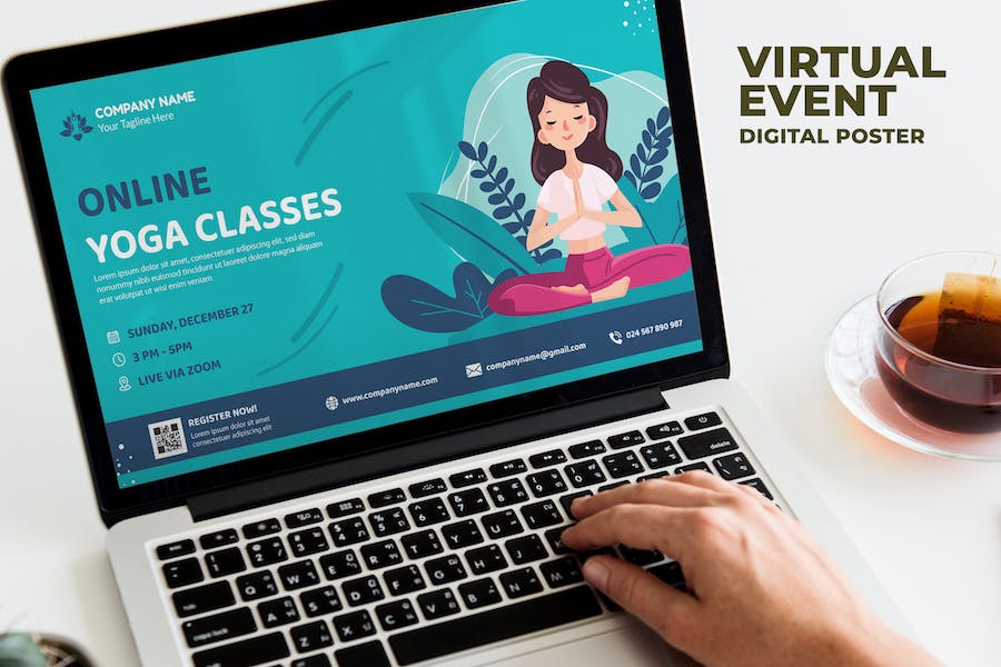 Yoga Online Class / Online Training Event Digital