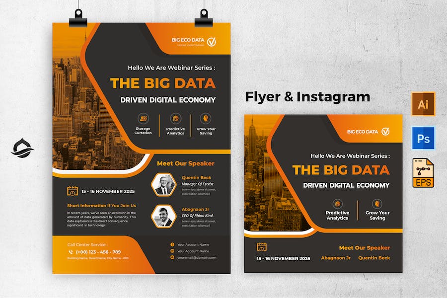 Big Data Event Webinar Flyer & Instagram Post
