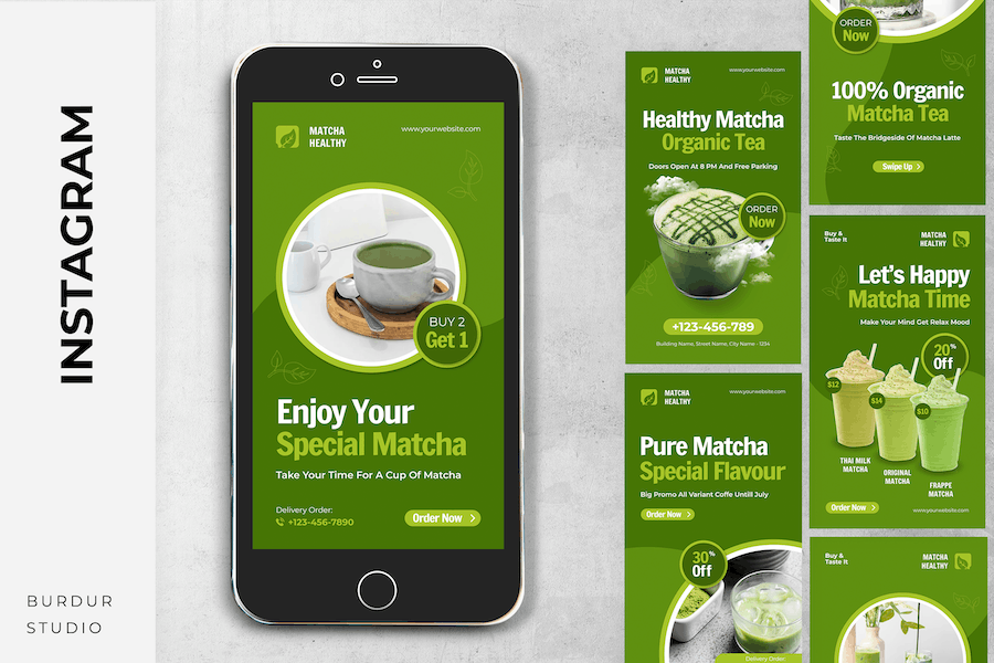 Matcha Tea Shop – Instagram Story