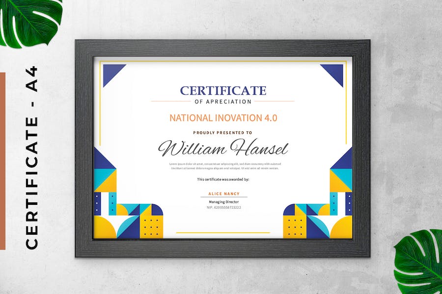 Modern Abstract Certificate / Diploma Template