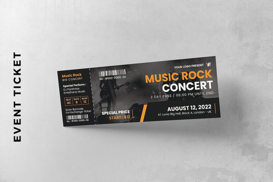 Music Concert Event Ticket Card Promotion