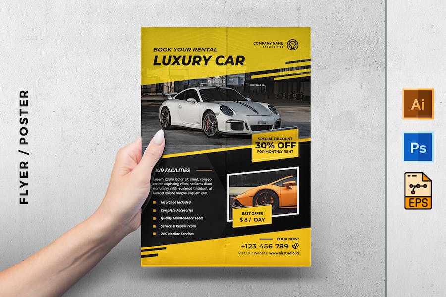 Luxury Car Rental and Services Flyer