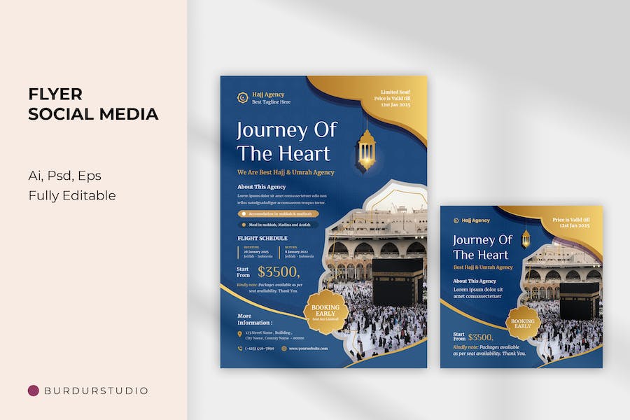 Best Hajj Agency Flyer and Instagram Post
