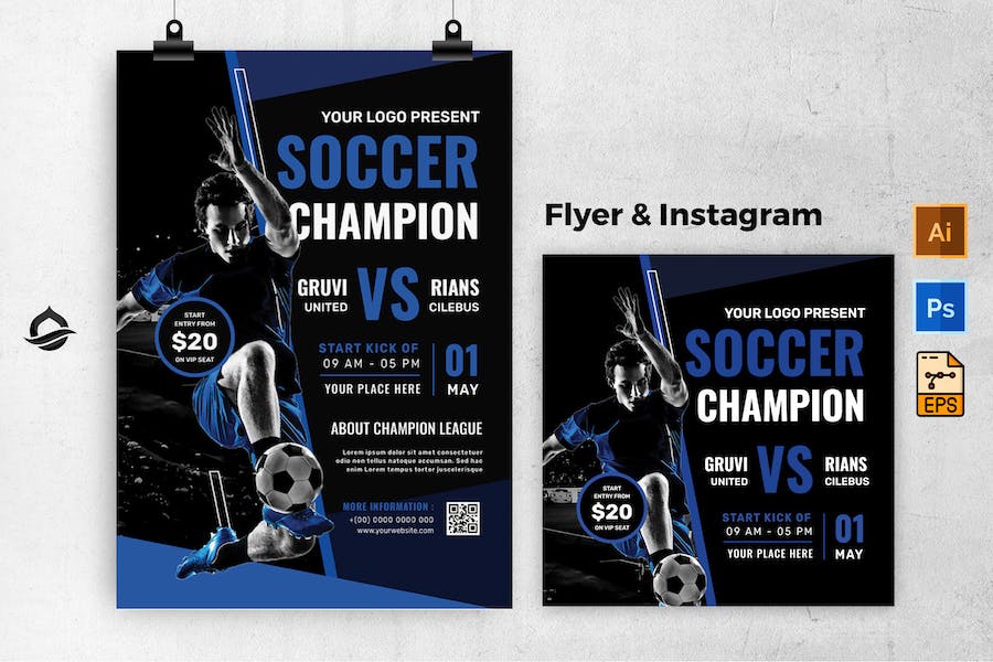 Soccer League Flyer & Instagram Post
