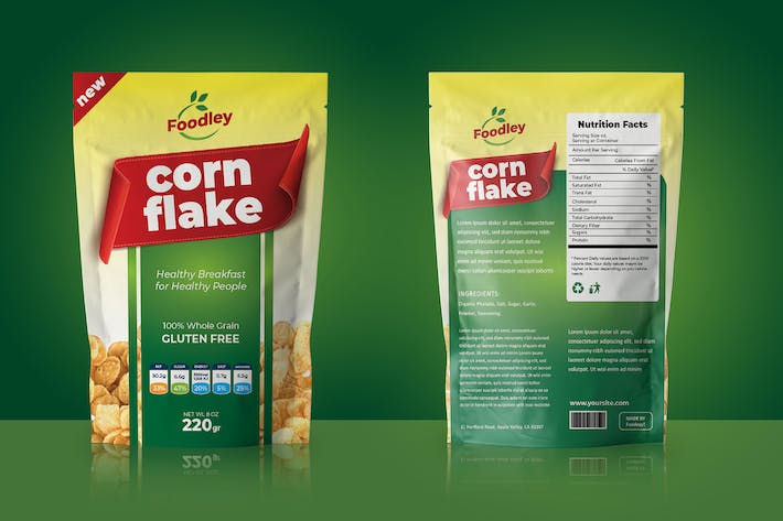 Corn FLakes Packaging Template