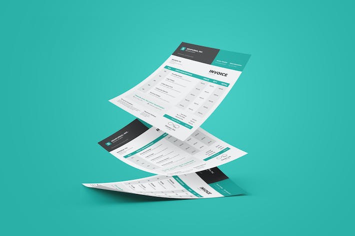 Clean Invoice  Design with Turquoise Accent