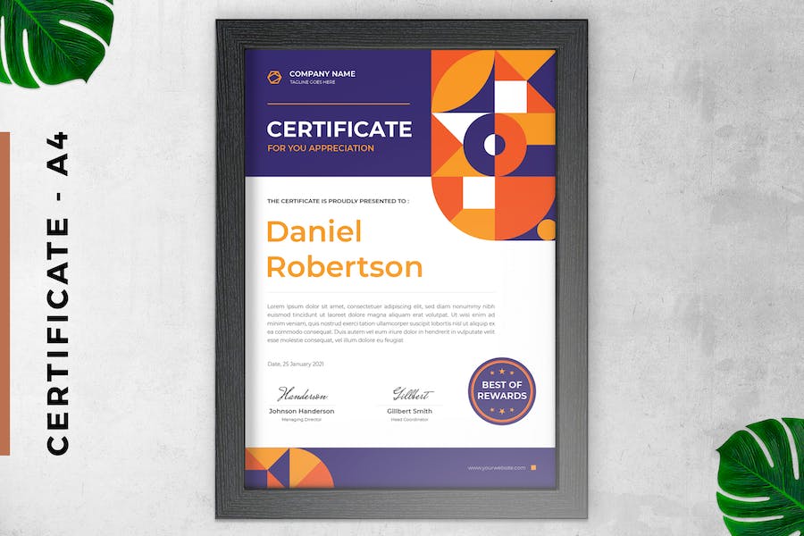 Certificate / Diploma Modern Purple Creative Style