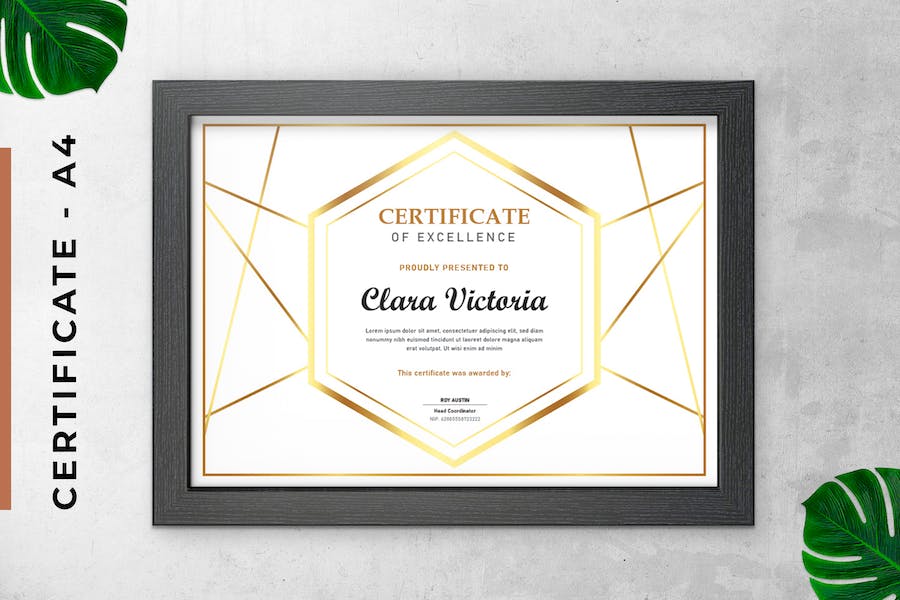 Gold Modern Certificate / Diploma Template