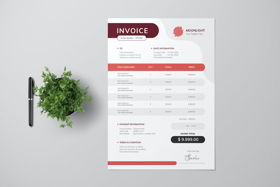 Clean Invoice Design Pro