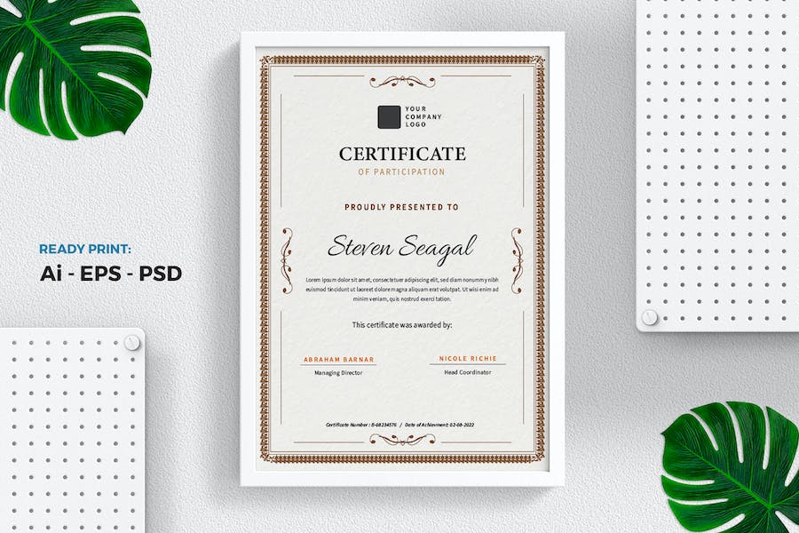 Vintage Gold Certificate / Diploma Template