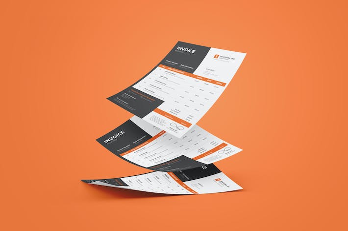 Clean Invoice Design With Orange Accent